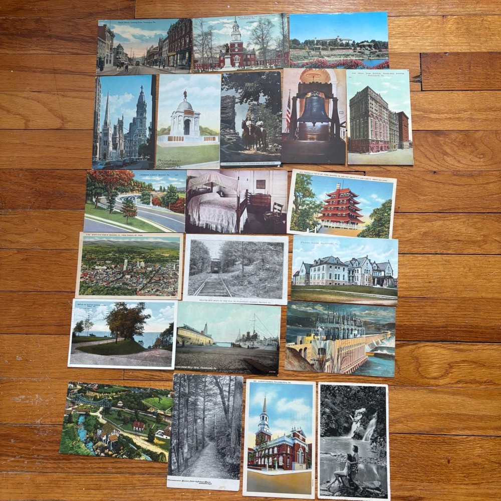 Vintage Pennsylvania Postcard Lot of 21 Philadelphia Allentown Gettysburg